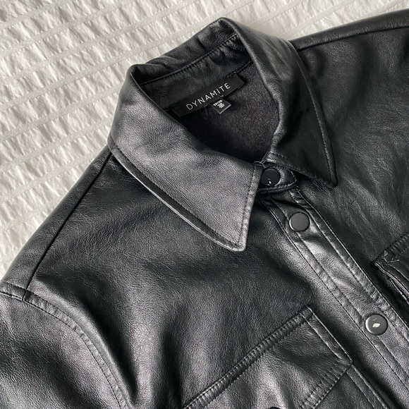 Dynamite faux leather oversized shirt - Picture 5 of 6